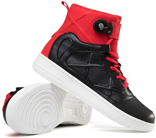 Stivali da Moto durevoli per Uomo e Donna, Scarpe da Moto Stile Street, Stivali da Moto da Cross di Sicurezza, Stivali da Moto Essenziali per Il Pilota,Rosso,39