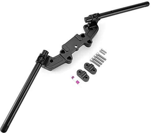 Clip On Lenker Für K&awasaki Z900 Z 900 2017 2018 2019 22mm Clip On Gabel Lenker Adapter Separates Plattenzubehör (Color : Schwarz)