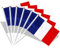 SULOLI 30pcs Petit Drapeau Français，14 * 21cm Drapeaux à Main—Mini Drapeaux Français avec Poteau Blanc de 30cm pour Fête Nationale Décor