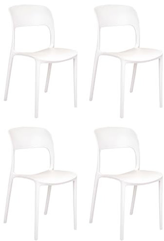 Gremium Set 4 Sedie In Polipropilene Con Fibre In Vetro, Seduta Ergonomica E Struttura Impilabile Per Arredo Sala da Pranzo, Cucina e Soggiorno