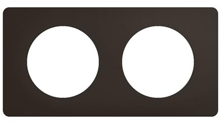 LEGRAND | Plaque 2 Postes Noir Mat, Céliane, Finition Déco Moderne, Compatible Avec Mécanismes Céliane, 90% Matière Recyclée