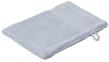 liebling Waschhandschuh, 100% hochwertige Baumwolle, Serie Miami, 17 x 24 cm, waschbar & trocknergeeignet, Farbe: Silber