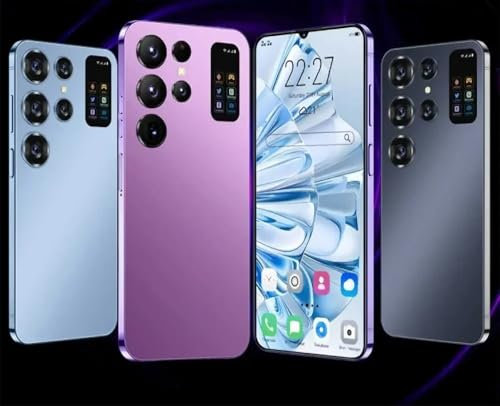 Nuevo smartphone 5G 2024, pantalla de 7 pulgadas, desbloqueado, sistema operativo Android (morado)