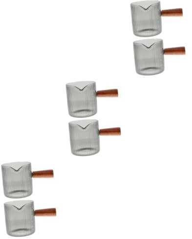 PRETYZOOM 6 Piezas taza de leche jarra medidora de crema jarra de crema de de leche taza de s medidoras desnatadora de medir para el hogar dispensador de vidrio