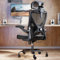 TRALT Ergonomischer Bürostuhl - X-förmiger Computer-Bürostuhl, Gaming-Stuhl, Bürostuhl mit Lendenwirbelstütze, Mesh-Bürostuhl mit Kopfstütze, (Schwarz)