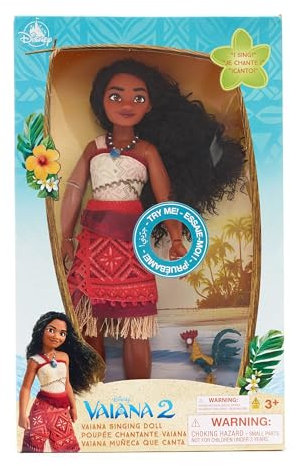 Disney Store Official - Vaiana 2 - Vaiana - Singende Puppe - Figur singt We're Back in englischer Sprache - Mit Spielzeugfigur des Hahns HEI HEI