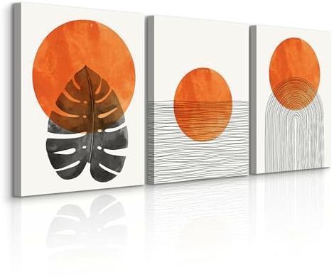 Muralo Wandbilder Abstrakte 3er-Set, Kunstdruck, Aufhängefertig - 30x40 cm