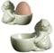 ZCSXK Ceramic Egg Cups | Ceramic Easter Bunny Egg Stand Decoration,Cute And Simple Bunny Statue Egg Cup For Easter Breakfast, Dinning Time