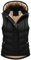 heekpek Gilet Donna Invernale Termico Imbottito Gilet in Pile Corto Piumino Senza Maniche con Cappuccio Giubbotto Smanicato con Cerniera e Tasche, Nero, L