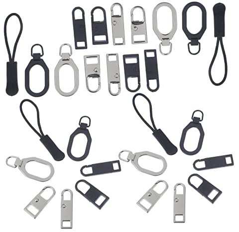 EPIGEIST 32 Stück Reißverschluss-Set Reißverschluss-Reparatur-Set reißverschluss zipper reparaturset zieht handhaben Tür Bausatz Kleidungszubehör selber machen Zuglasche reparieren Plastik