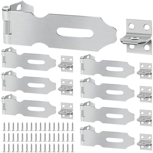 Yeepeo Lot de 8 cadenas de 57 mm - Petit verrou de serrure en acier inoxydable 201 - Avec 48 vis - Serrure de sécurité pour petites boîtes, armoires, boîtes à outils