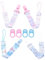 KEMUZ Lot de 4 tétines chaîne pour enfants, chaîne porte-sucette avec 4 4Pcs Adaptateur de Sucette Convient, clip adaptateur pour Nouveau-né pour Naissance Baptême Anniversaire Cadeau de Noël
