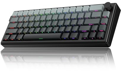 Kutethy KY65 Wireless Gaming Keyboard,Aluminum Shell/Quick Release/Gasket Mount/65% Layout/2.4GHz/Type-C/BT5.0/Side Printed PBT Keycaps,Custom Game Mechanical Keyboard(Kailh Box White Switch V2)