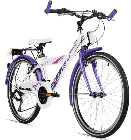 Bergsteiger Sydney 20/24 Zoll Kinderfahrrad Mountainbike 6/18 Gang | Mit V-Bremsen, Dynamolicht mit Standlicht, Reflektorstreifen, Ständer, ideal ab 115 cm für Schulweg und Gelände.