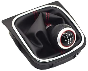 schaltknüppel Für VW Für Golf 5/6 MK5/6 Für Scirocco(2009) Für Octavia 5 6 Geschwindigkeit Auto Teile Schaltknauf Hebel Stick Stift Schaltknäufe(Red stitch 5)