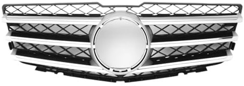Front Kühlergrill Frills Vorne Racing Grille Für Benz GLK X204 2008-2012 GLK280 GLK300 GLK350 Front Stoßstange Gitter Frontstoßstangen Maske(FCL3-Chrome Silver)