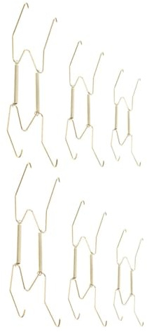 Cabilock 6pcs Spring Hanging Plate Rack Wall Decorative Plate Holder Metal Stand for Display Wall Hangers