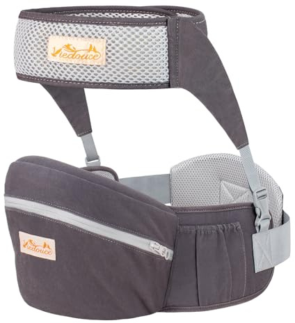 Viedouce Hüftsitz Baby, Ergonomische Hüfttrage Trageshilfe mit Sicherheitsgurt Schutz für Babys und Kleinkind, Leichte und Bequeme Baby Carrier für 4-36 Monate