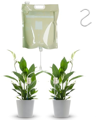 Lot de 1 sacs d'irrigation goutte à goutte automatique pour plantes 6,5 l Avec valve réglable - Plantes d'intérieur, balcon et pots de fleurs - Système d'irrigation d'intérieur
