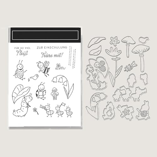 2026 Neues Klar Stempel Und Metall Schneiden Sterben Set, Für Ostern und Valentinstag DIY Scrapbooking Handwerk Allerheiligen Geburtstag Grußkarte Feiertage (5899-deutsch stempel und Stanzformen Set)