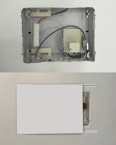 Vibeo Copri Quadro Elettrico Coperchio per Quadro Elettrico Extra Sottile Autoadesivo, Armadietto Scorrevole per Fusibili, Placca Decorativa per Scatola Interruttori(White,16x12in/40x30cm)