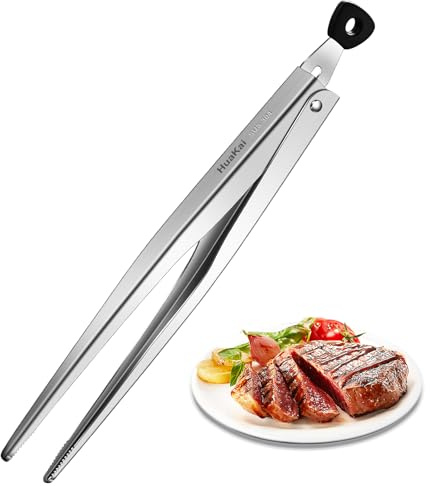 Huakai 12-inch Locking Stainless Steel Kitchen Tongs