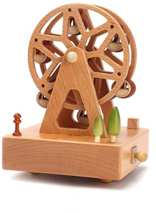 Genérico Musik-Musik aus Holz, Musical Wind Up Train Castle Girl Dancer, rotierendes Klangspielzeug für Kinderbett für die Entwicklung von Kindern, niedlich für Kindergarten