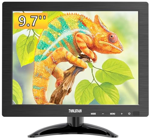 Thinlerain 9.7 Inch Small Monitor 1024x768 Portable Monitor 4:3 Screen Display with HDMI VGA AV BNC USB Port, 60Hz, VESA, Built-in Speaker, Remote Control for PC Computer Laptop RasPi