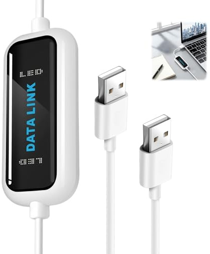 1.6m Cavo Trasferimento Dati Alta Velocità USB 2.0 da PC a PC, 480 Mb/s ad alta velocità Data Sync per Condivisione File e Account, Cavo di Bridging Compatibile con Windows 10 8 7 XP Vista Plug Play