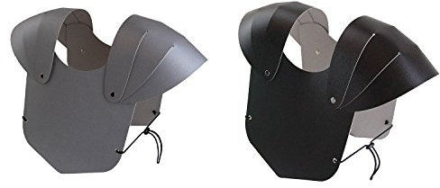 BestSaller Brustpanzer für Kinder, Stabiler Karton, fertig montiert, Farbe:schwarz & Silber