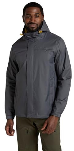 Mountain Warehouse Torrent Mens Waterproof Rain Jacket - Waterproof & Lightweight Raincoat with Taped Seams, Zipped Pockets - For Spring Summer Travelling & Outdoors Grey 3XL