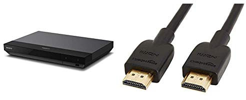 Sony UBP-X700 4K Ultra HD Blu-ray Disc Player (4K HDR, 4K Streaming Dienste, Super Audio CDs (SACD), USB, WiFi, HDMI) Schwarz & Amazon Basics Hochgeschwindigkeits-HDMI-Kabel 2.0, Ethernet, 3D