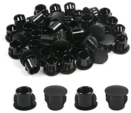 MroMax Verschlussstopfen aus Kunststoff, Abdeckkappen für Bohrlöcher, schwarz, Lochdurchmesser 9,5 mm, 100 Stück