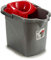 BigBuy Home S3600292 Cubo De Fregona Con Escurridor Automático, 31 X 31 X 41 Cm, color Gris/Rojo