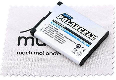 Ersatz Akku passend für Nokia 2600 Classic 7510 Supernova (Ersetzt Originalakku BL-5BT) Polarcell mit mungoo Displayputztuch