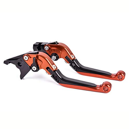 Auzkong Bremshebel Klappbar Kupplungshebel Skalierbar CNC Motorrad Hebel Kompatibel mit 690 SMC-R (2012-2013) 690 SMC (2008-2011) 640 LC4 Supermoto (2003-2006) 640 II (1996-2006) Orange Schwarz