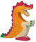 cama24com Holztiger Drache rot Holzfigur handbemaltes Holzspielzeug Holztiere mit Palandi® Sticker