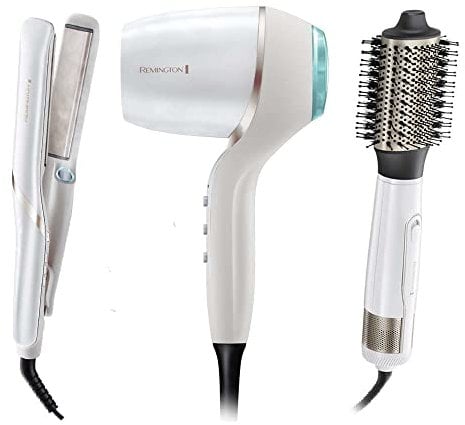 Remington Haarstyling Set Hydraluxe: Haartrockner + Haarglätter + Warmluftbürste