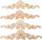 Blumen-Holzapplikationen, Onlays, 4 Stück geschnitzte Holzaufkleber, lange dekorative Holzleiste, Eckrahmen, Dekor für Schrank, Spiegel, Wand, Tür, Kommode, Schrank, Bett, Kamin, Treppen, Dekoration,