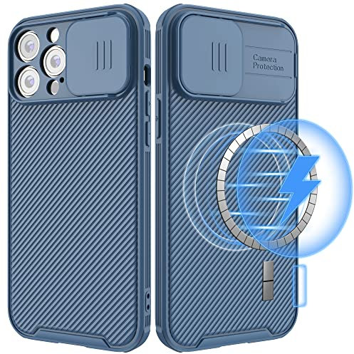 Hitaoyou iPhone 13 Pro Magsafe Case, Camera Protection with Slide Lens Cover, Slim Magnetic Case for iPhone 13 Pro Max 6.7 Blue