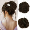 RUWISS Krallen Clip Messy Bun Haarteil Echthaar Wellig Lockig Chigno Haardutt Haarverlängerung Hochsteckfrisur Clip in Claw Pferdeschwanz Haarteile Haar Scrunchies für Damen（Natürl Braun）