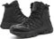 5.AA B22 Schwarze Mittelhohe Vollleder Combat Boots Einsatzstiefel Kampfstiefel mit Reißverschluss Schwarz 41EU