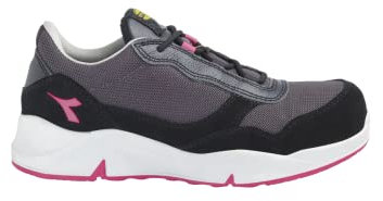 Diadora Utility Athena Text Low S1PL FO SR ESD, Scarpa da Lavoro Antinfortunistica Bassa - Donna (Nero/Fucsia, Numeric_40)