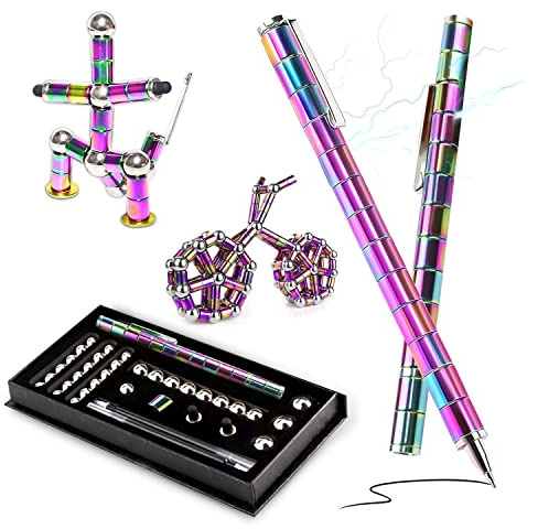 Fidget Pen Magnetic Pen - Magnetic Balls Fidget Toy - Gift for Teenager Boys Girls 8 9 10 11 12 Years Old Magnet Pen Fidget Toys For Kids Adults - Colorful