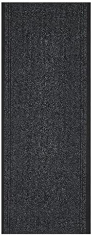 andiamo Läufer Mitch strapazierfähig und robust - Schmutzfangläufer meliert mit Bordüre Florhöhe 6mm geeignet für Verwendung mit Saugroboter und Fußbodenheizung 66 x 200 cm anthrazit
