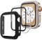 3 Stück Hülle für Apple Watch Series 3 2 1 42mm Schutzhülle，Hard PC Gehärtetes Glas Rundum Displayschutz für Apple Watch 42mm Schutzhülle，Schwarz/transparent/Sternenlicht