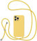 UEEBAI Crossbody Lanyard Phone case for iPhone 13 Pro Max 6.7 inch, Silicone Phone Cover Necklace Cord Strap Soft Shockproof Protective Case - Yellow