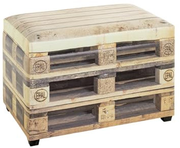 HAKU Möbel Sitztruhe Motiv, Kunstleder, MDF - Maße: B 58 cm x H 42 cm x T 39 cm, Style: Industrial