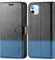 TUCCH Folding Case for iPhone 11 (6.1), iPhone 11 Wallet Case, Magnetic Protective PU Leather Stand Flip Cover with [Shockproof TPU][RFID Blocking][Card Holders]Compatible with iPhone 11, Black&Blue