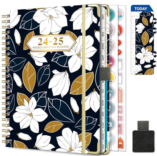 Gumiho Wochenkalender 2024 2025, Spiralbindung, Schülerkalender A5 (Juli 2024 bis Juni 2025), mit Planaufklebern (Schwarz 24-25)